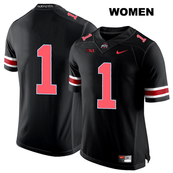 Ohio State Buckeyes Women's Jeffrey Okudah #1 Red Number Black Authentic Nike No Name College NCAA Stitched Football Jersey DS19U78BA